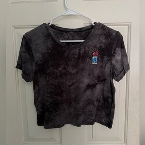 Zumiez Black Tie-Dye Crop Top